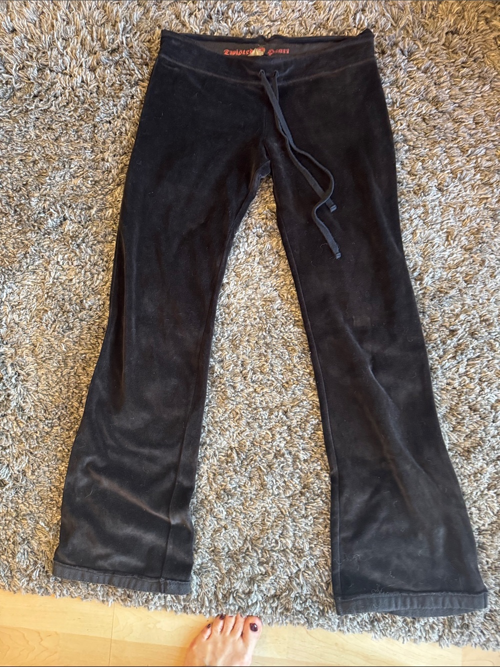 TWISTED HEART Black Velvet Flare Jeans - Picture 4 of 5